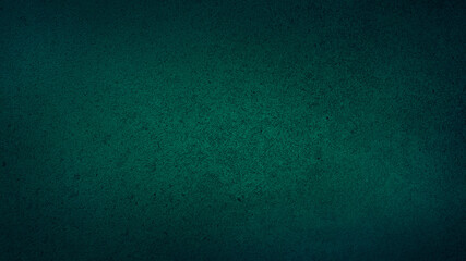 blank dark green soft grained cement stone tile texture background with dark gradient corner. abstract vignette green plaster wall background.