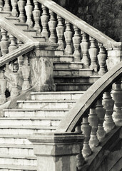 stairs black white on castle