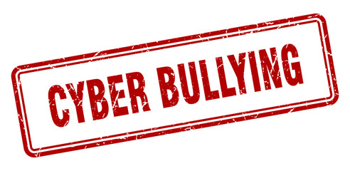 cyber bullying stamp. square grunge sign on white background