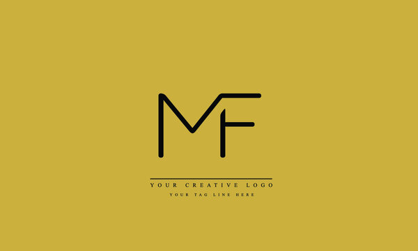 MF, FM, M, F Letter Logo Design with Creative Modern Trendy Typography
