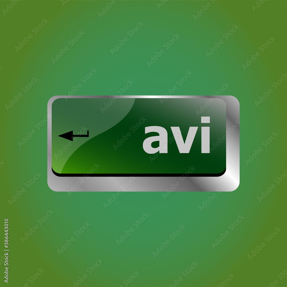 Poster closeup of avi key in a modern keyboard keys button