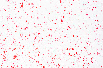 Fototapeta na wymiar top view of abstract red paint stains on white background
