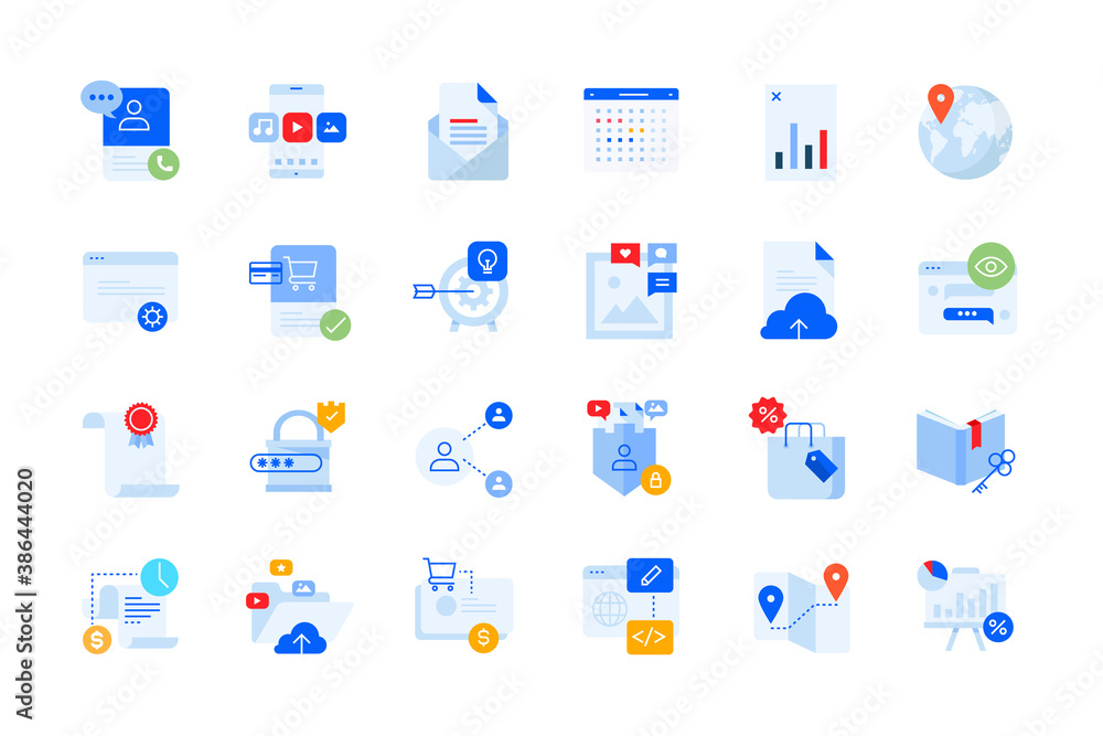 Aufkleber modern flat design business icons. vector concepts for website and app design and development, busin
