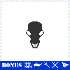 Cow skull icon flat