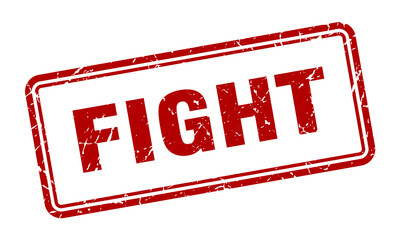 fight stamp. square grunge sign on white background