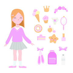 girl pink set with accessories