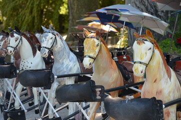 Jeux de chevaux dans un parc français
