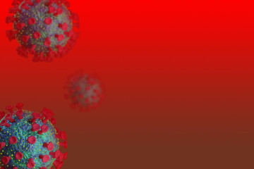 Corona virus emergency. Corona virus strikes back in 2020, 2021. Emergency concept for slides. Copy space.