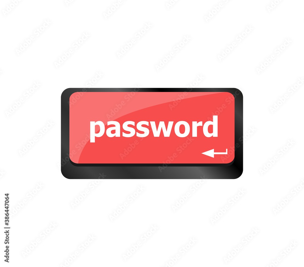 Poster concept of accessibility with password button on the laptop, keyboard key