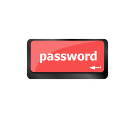 concept of accessibility with password button on the laptop, keyboard key