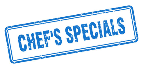 chef's specials stamp. square grunge sign on white background