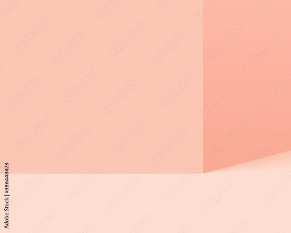 Poster empty pink studio room background. template for product display with copy space. modern minimal conc