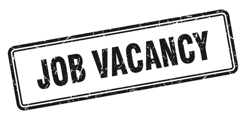 job vacancy stamp. square grunge sign on white background