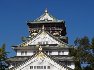 大阪城天守閣と樹木