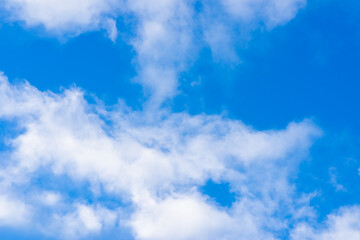 blue sky background with white clouds autumn day