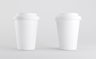 White Coffee Cup Mockup 3D illustration