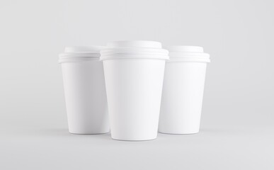 White Coffee Cup Mockup 3D illustration
