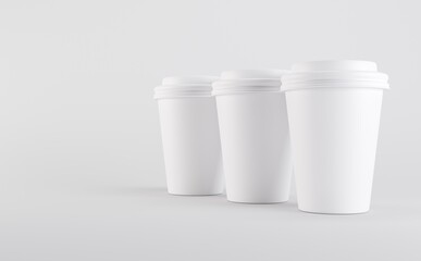 White Coffee Cup Mockup 3D illustration