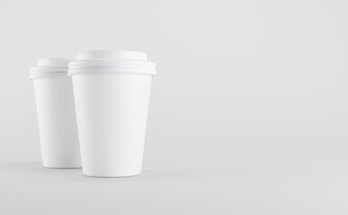 White Coffee Cup Mockup 3D illustration