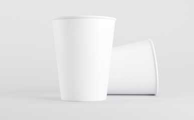 White Coffee Cup Mockup 3D illustration