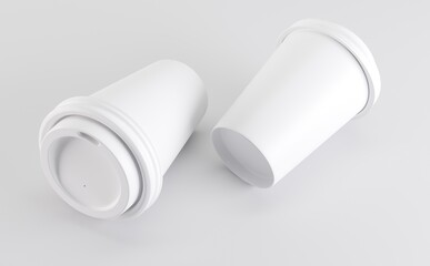 White Coffee Cup Mockup 3D illustration