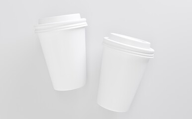 White Coffee Cup Mockup 3D illustration