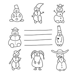 card with snowmen