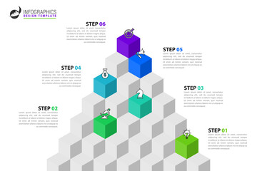 Infographic design template. Creative concept with 6 steps