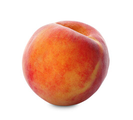 Delicious ripe juicy peach isolated on white