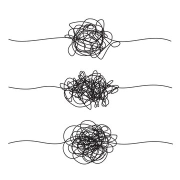 Tangled grungy round scribble