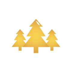 pine trees icon, flat style