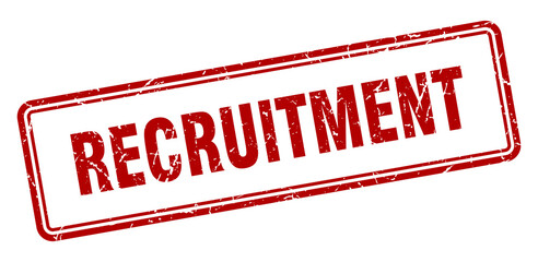recruitment stamp. square grunge sign on white background