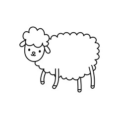 cartoon sheep icon, line style