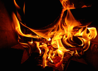 flaming wood