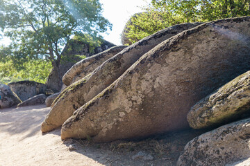Prehistoric rock sanctuary Beglik tash in Bulgaria used by the Thracian tribes in the Iron Age
