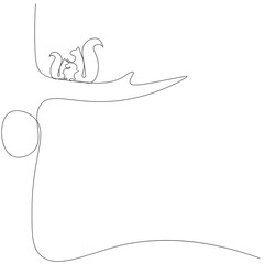 Forest background landscape with animals family squirrel vector illustration