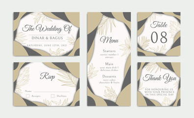 Elegant wedding invitation template set bundle collection