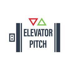 Elevator pitch icon. Clipart image isolated on white background.