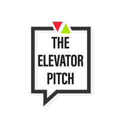 The elevator pitch design. Clipart image. speech bubble icon. Clipart image isolated on white background.