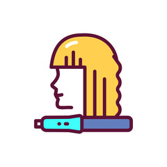 To curl hair color line icon. Hairdresser services. 