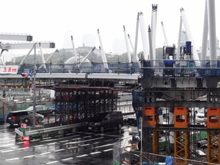 交差点の陸橋工事