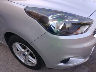 felga aluminium samochód lampa przód motoryzacja © Piotr