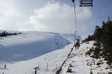 skiers on resort