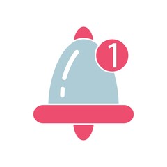 Fototapeta premium Bell Notification Flat Icon Color Design Vector Template Illustration