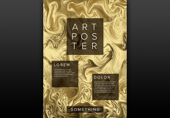 Modern Golden Art Poster Layout 