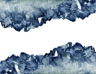 dark blue sapphire crystals stripes on white