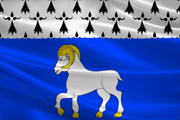 Flag of Quimper in Finistere in Brittany, France