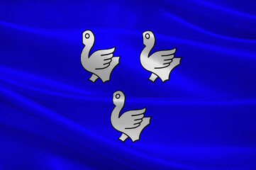 Flag of Cosne-Cours-sur-Loire in Nievre of Burgundy, France