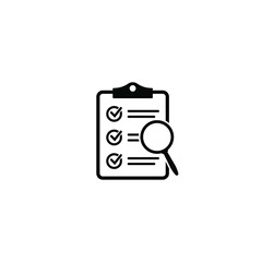Magnifier assessment checklist icon, isolated vector