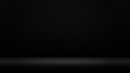 Fototapeta premium Black carbon fiber room gradient wallpapers, Background image. 